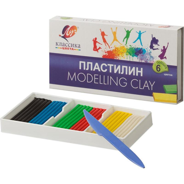 Пластилин «Классика», 6 цветов, стек