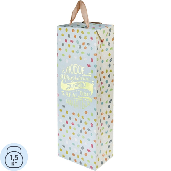 Пакет подарочный под бутылку ламинированный Magic Pack Начало приключений (34.5x12.5x8.3 см)