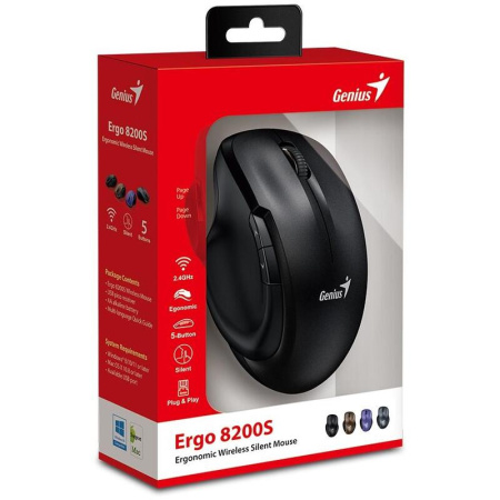 Мышь беспроводная Genius Ergo 8200S черная (31030029400)