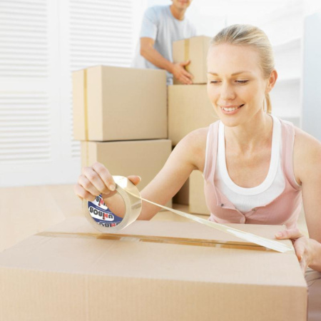 Клейкая лента упаковочная Unibob 600 48 мм x 66 м 45 мкм прозрачная