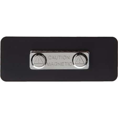 Бейдж Attache горизонтальный 90х35 мм черный с магнитным зажимом меловой  (5 штук в упаковке)