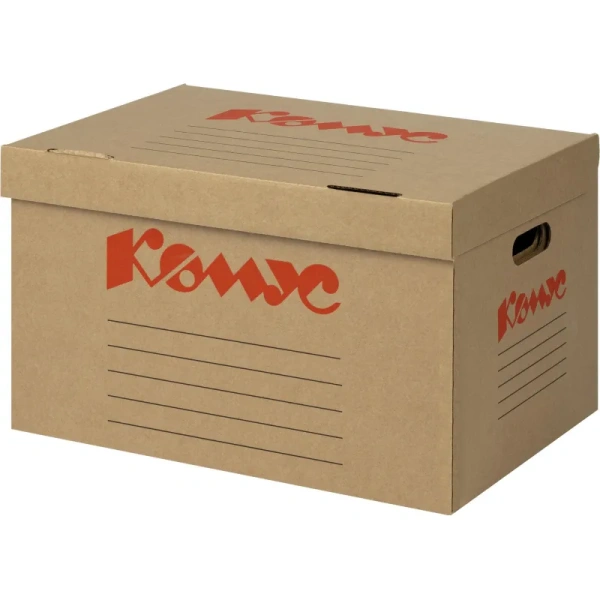 Короб архивный 480х325х295 мм Т24 Делопроизводство Комус из гофрокартона