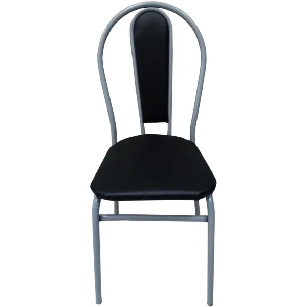 Стул обеденный чёрный (искусственная кожа, металл)