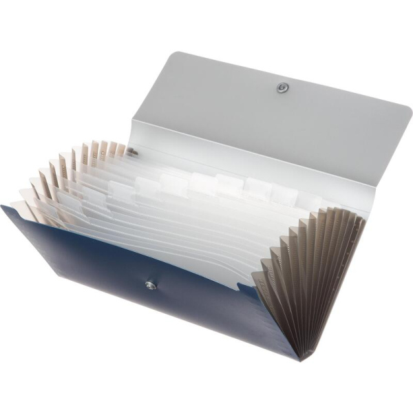 Папка-органайзер Deli А6 синяя 13 отделений (260х140 мм)