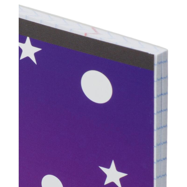 Тетрадь общая Magic stars А5 48 листов в клетку на скрепке обложка с  рисунком ВД-лак