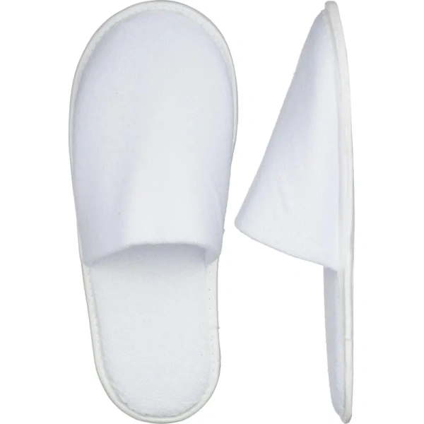 Тапочки одноразовые Спанпро М3-2 махровые закрытый мыс подошва 3 мм  белые (100 пар в упаковке)