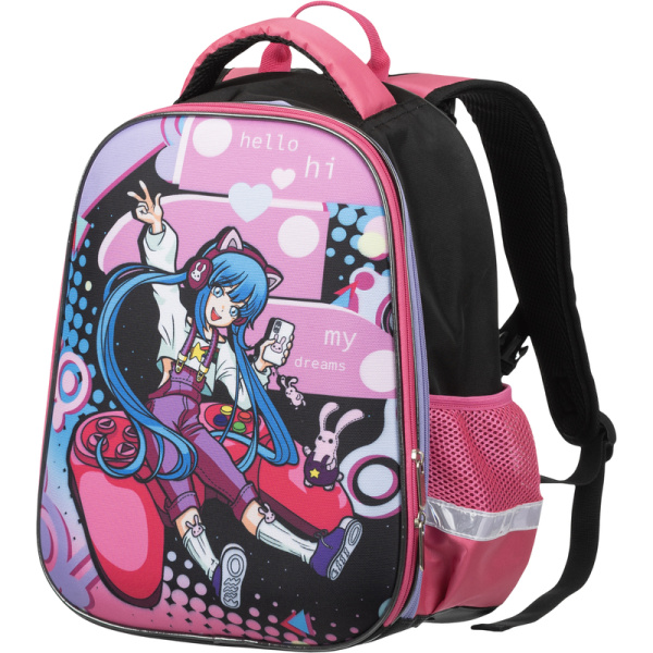 Рюкзак ортопедический Комус Класс Rainbow Anime Game розовый