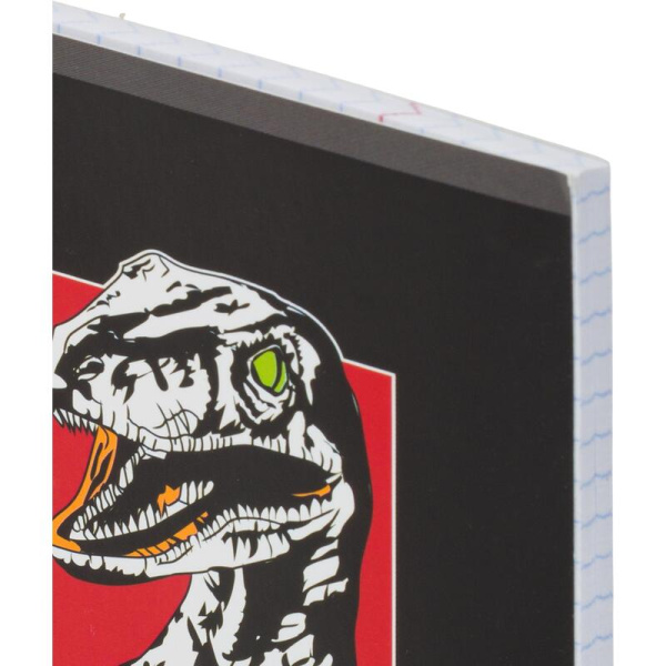 Тетрадь общая №1 School Dinosaurs А5 48 листов в клетку на скрепке  обложка с рисунком ВД-лак