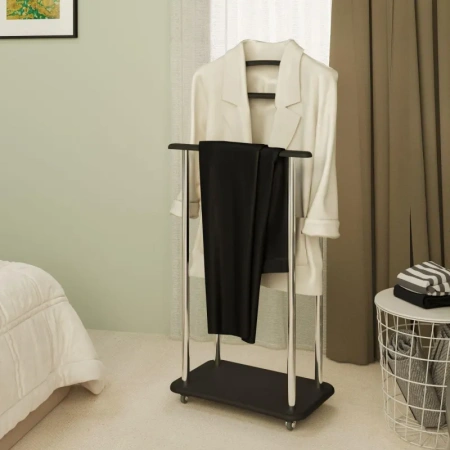 Вешалка костюмная Комус Мебель Элдридж (чёрный кварц/хромированный,  500х295х1050 мм)