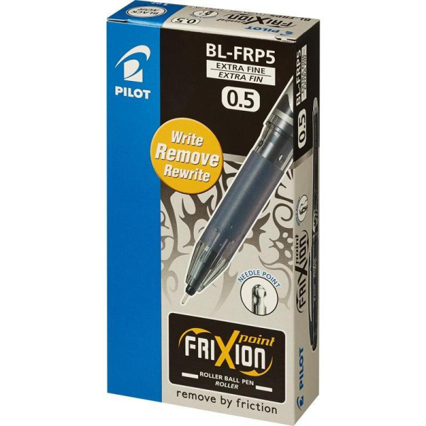 Ручка гелевая со стираемыми чернилами Pilot BL-FRP5 Frixion Pro черная (толщина линии 0.25 мм)