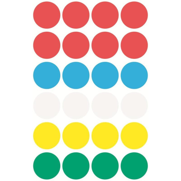 Этикетки самоклеящиеся Avery Zweckform точки ассорти d 18 мм (24 штуки  на листе, 4 листа в упаковке, артикул производителя 3089)