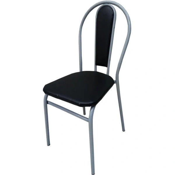 Стул обеденный чёрный (искусственная кожа, металл)