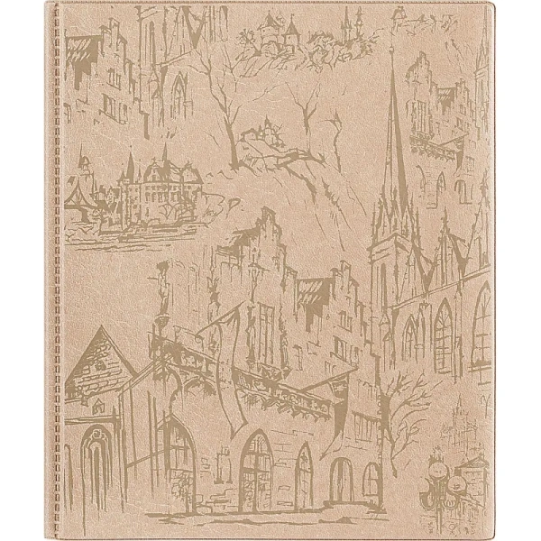 Визитница настольная Комус пластиковая на 256 визиток бежевая