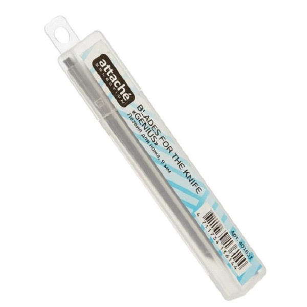 Лезвия сменные для канцелярских ножей Attache Selection Genius 9 мм сегментированные (10 штук в упаковке)