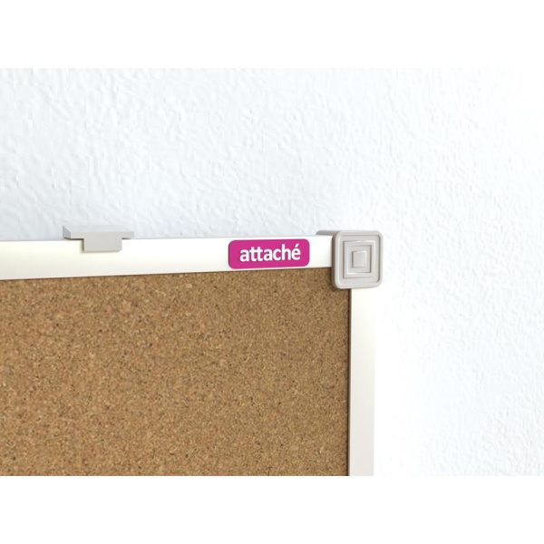 Доска пробковая 30х45 Attache Iron алюминиевая рамка