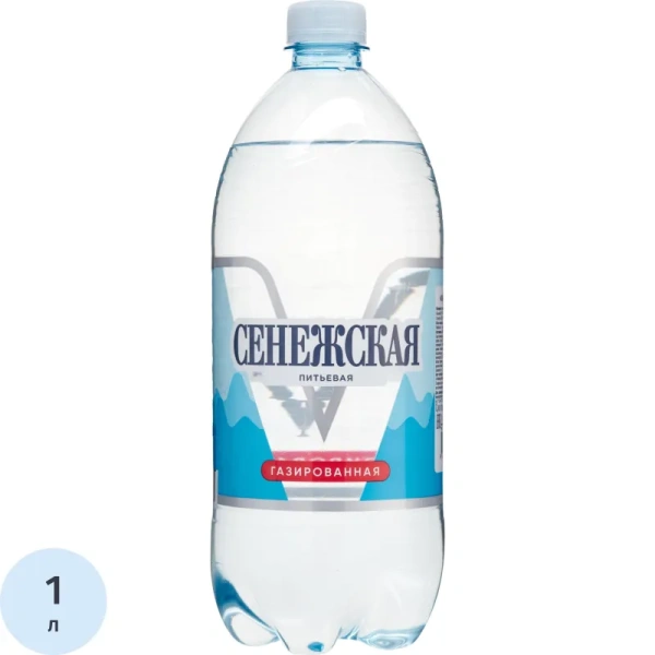 Вода питьевая Сенежская газированная 1 л
