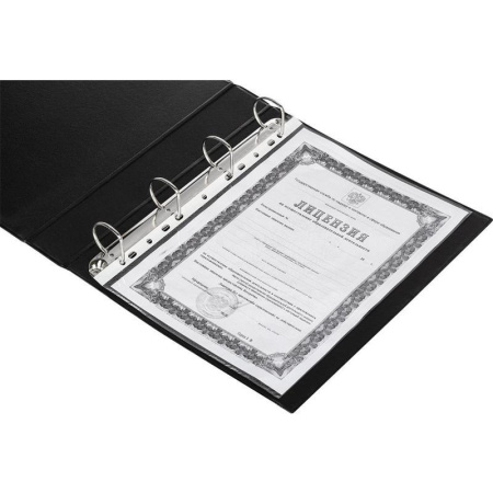 Папка на 4-х кольцах Attache 50 мм черная до 300 листов