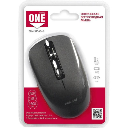 Мышь компьютерная Smartbuy ONE 345AG (SBM-345AG-G) серая