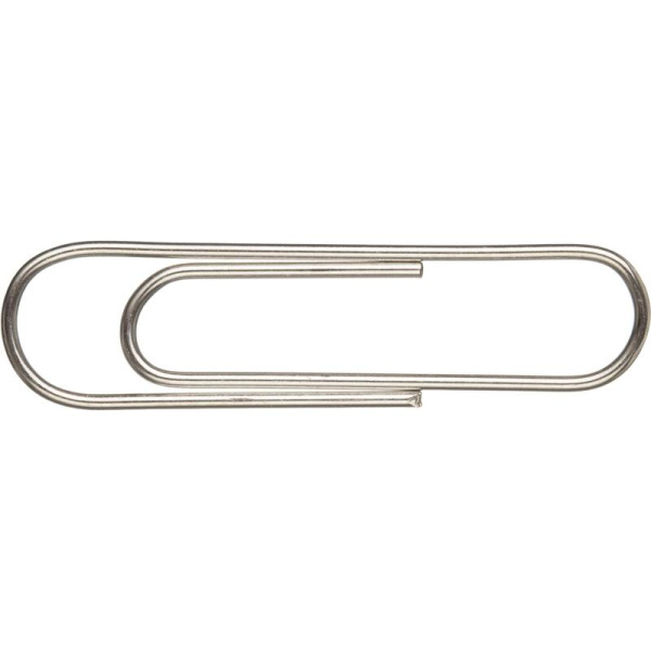 Скрепки канцелярские 28 мм Комус металлические никелированные (100 штук  в упаковке)