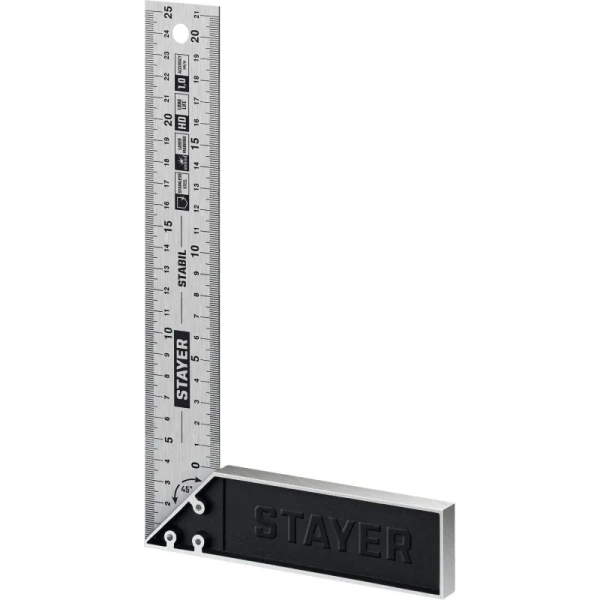 Угольник столярный Stayer Professional 250 мм алюминиевый/стальной  (3431-25_z02)