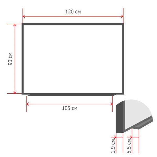 Доска магнитно-меловая настенная одноэлементная Attache Loft 90x120 см лаковое покрытие черная