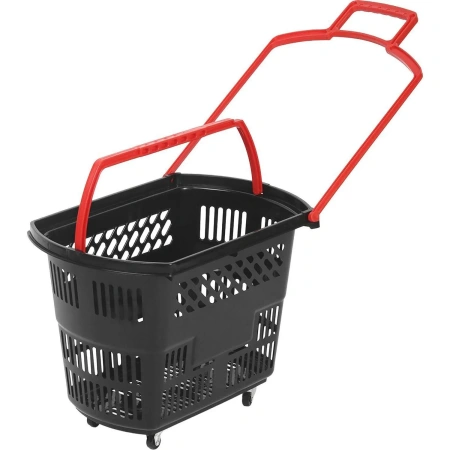 Корзина-тележка Комус Мебель B35C.ECO.BL.RD пластик чёрный/красный