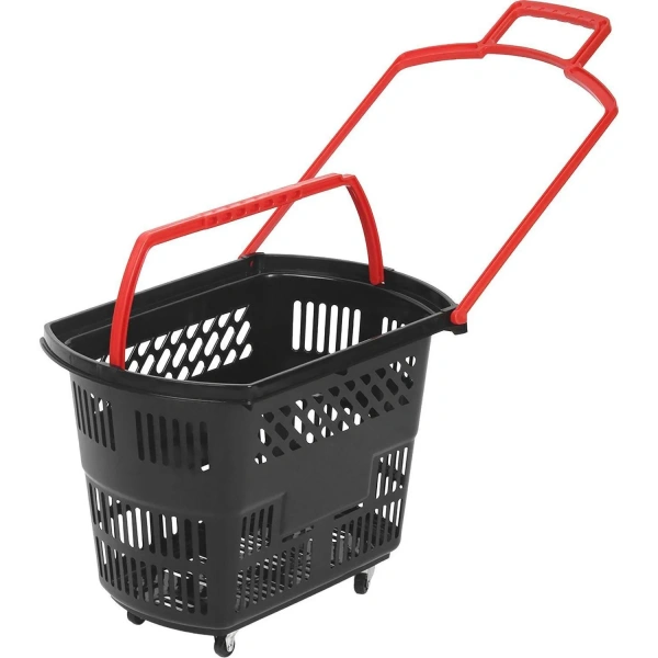 Корзина-тележка Комус Мебель B35C.ECO.BL.RD пластик чёрный/красный