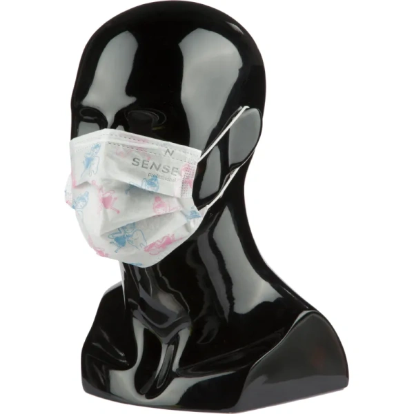 Маска медицинская одноразовая Sense Феи детская трехслойная белая (50  штук в упаковке)