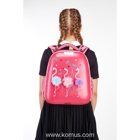 Ранец ортопедический №1 School Basic Flamingo (светящийся кант)