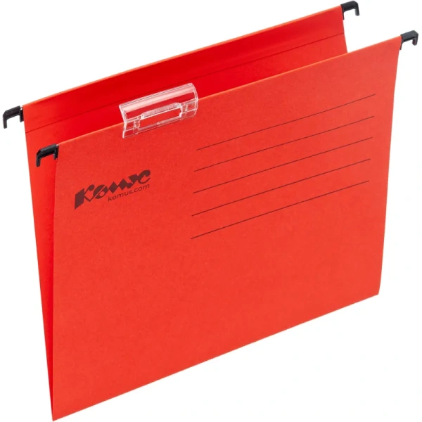 Подвесная папка Комус Foolscap до 200 листов красная (25 штук в  упаковке)