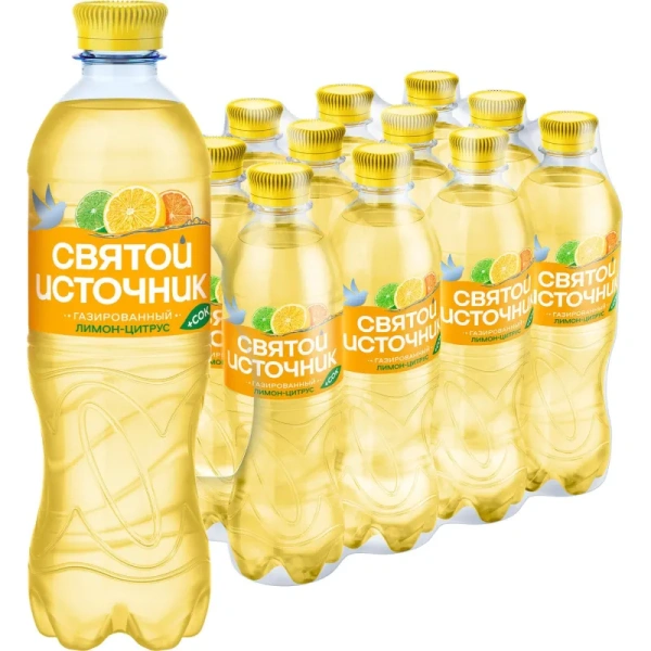 Напиток среднегазированный Святой Источник Вода + Сок цитрус 0.5 л