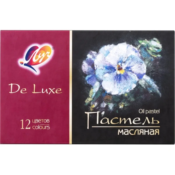 Пастель масляная Луч De Luxe круглая 12 цветов в картонной коробке