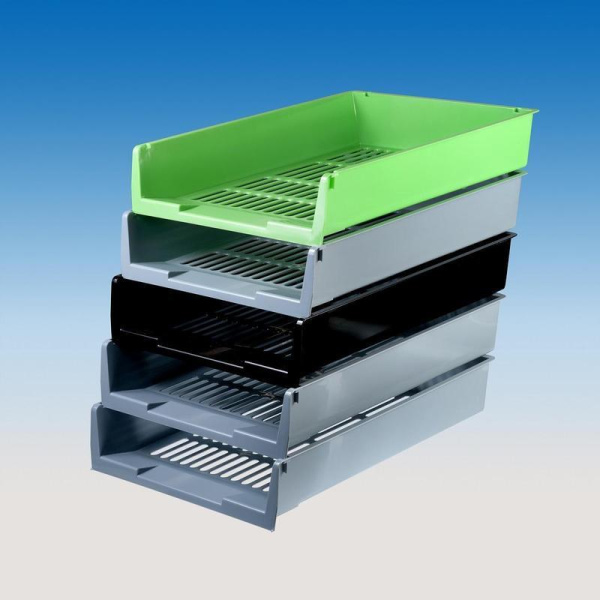 Лоток для бумаг горизонтальный решетчатый прозрачный