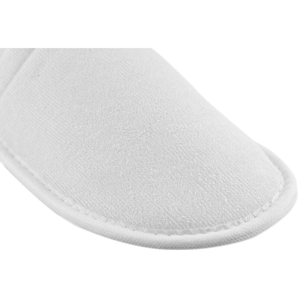 Тапочки одноразовые махровые закрытый мыс подошва 3 мм белые (100 пар в  упаковке)