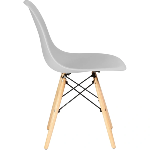 Стул обеденный Dobrin DSW светло-серый (пластик, массив дерева)