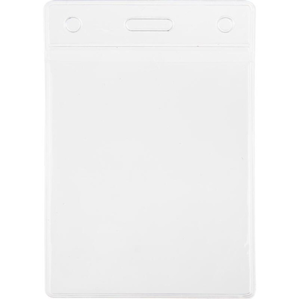 Бейдж Attache Economy вертикальный 138x96 мм с зажимом и синей тесьмой  (5 штук в упаковке, размер вкладыша: 120x90 мм)