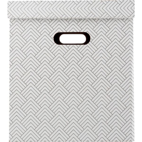 Короб для хранения микрогофрокартон Attache Графит 390х320х290 мм с  крышкой  белый (3 штуки в упаковке)