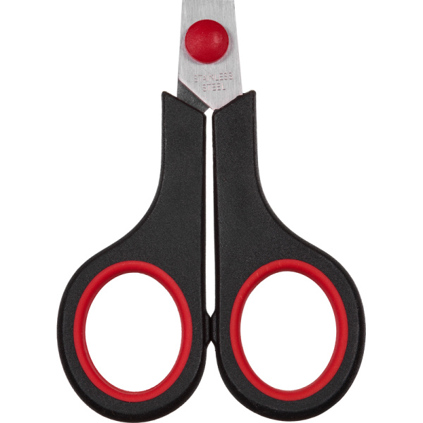 Ножницы Выбор есть 152 мм симметричные пластиковые с резиновыми  вставками ручки черного/красного цвета