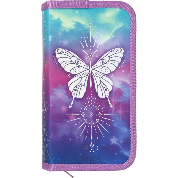 Пенал односекционный Комус Класс Волшебная бабочка фиолетовый