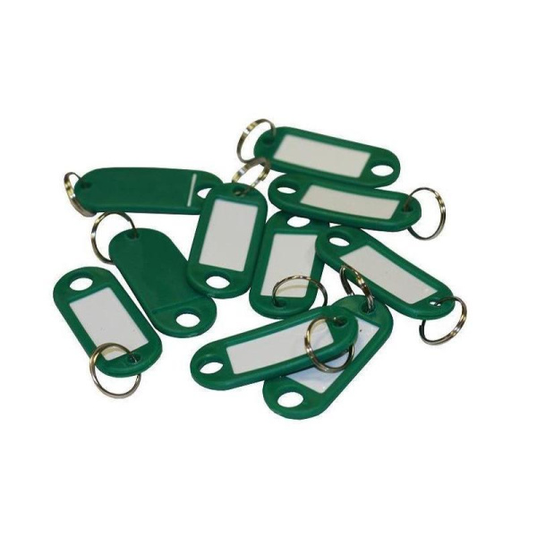 Бирки для ключей пластиковые зеленые (10 штук в упаковке)