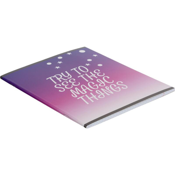 Тетрадь общая Magic stars А5 48 листов в клетку на скрепке обложка с  рисунком ВД-лак