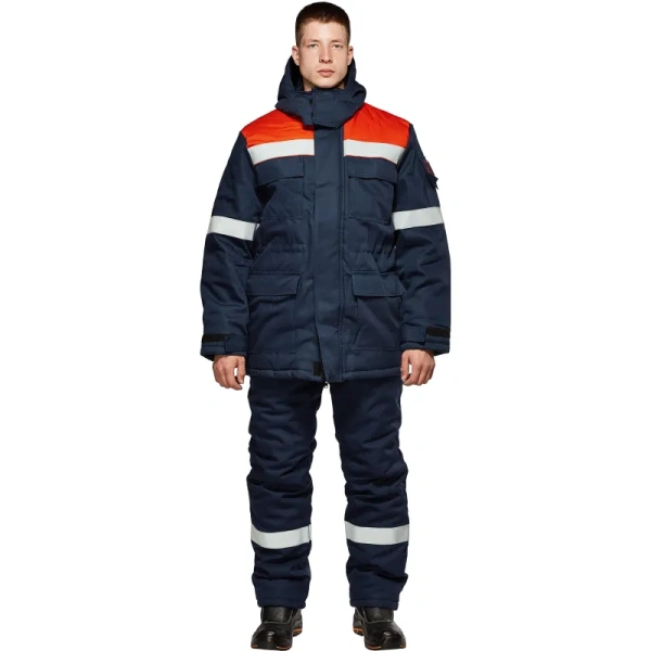 Костюм для защиты от электродуги Энергия КПК зимний синий/оранжевый 91.4  кал/см2 (размер 48-50, рост 170-176)