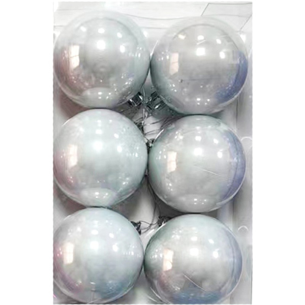 Набор шаров Время Чудес полистирол серебристые (диаметр 6 см, 6 штук в  упаковке)