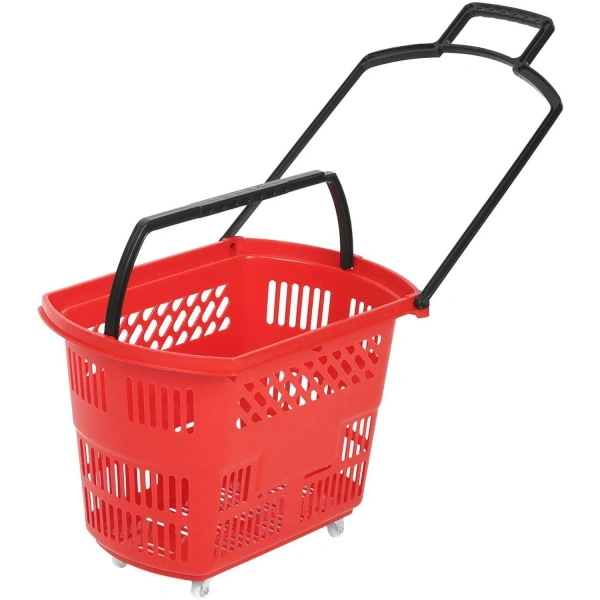 Корзина-тележка Комус Мебель B35C.ECO.RD.BL пластик красный/чёрный