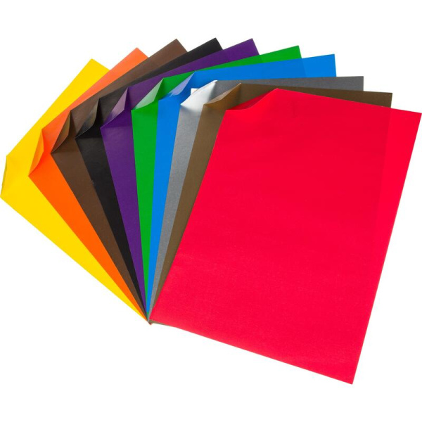 Бумага цветная Комус Три богатыря (А4, 10 листов, 9 цветов, мелованная)