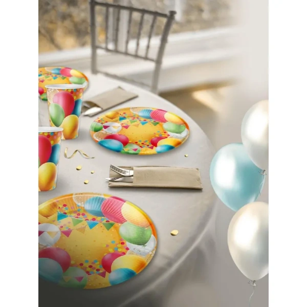 Набор тарелок одноразовых Империя Поздравлений Воздушные шары 18 см (6  штук в упаковке)
