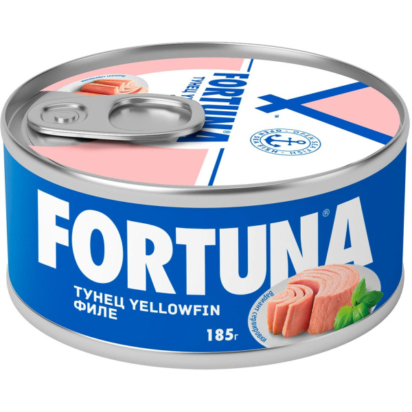 Тунец Fortuna филе yellowfin в собственном соку 185 г