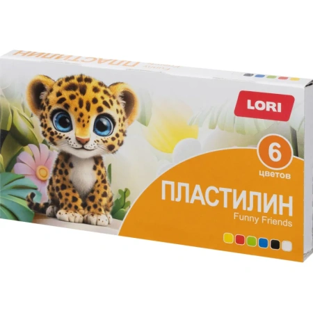 Пластилин классический Lori 6 цветов 90 г (Плф-006)