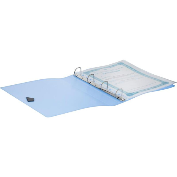 Папка на 4-х кольцах Attache Selection Breeze 50 мм голубая до 250  листов (пластик 0.7 мм)