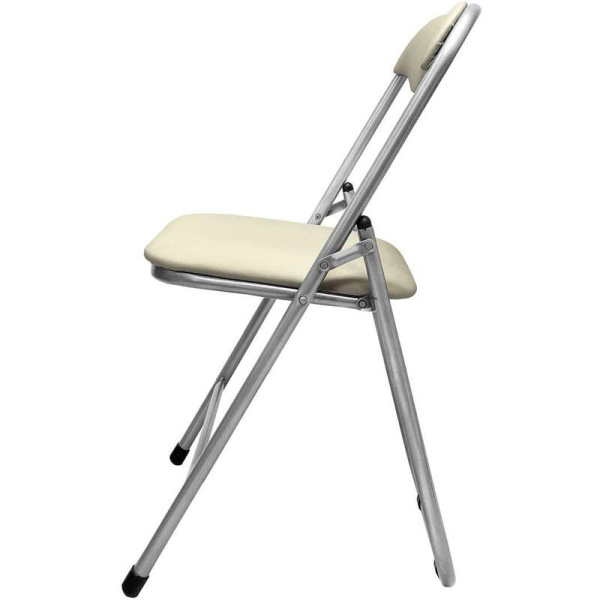 Стул складной РС 04 слоновая кость/серебро (искусственная кожа)